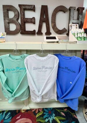 Tone on Tone Stitched Cursive Crew
